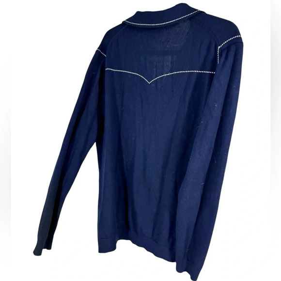 Reiss western stitch style button front sweater - Picture 2 of 5